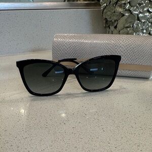 Jimmy Choo Black Sunglasses with Crystal Stone Accent